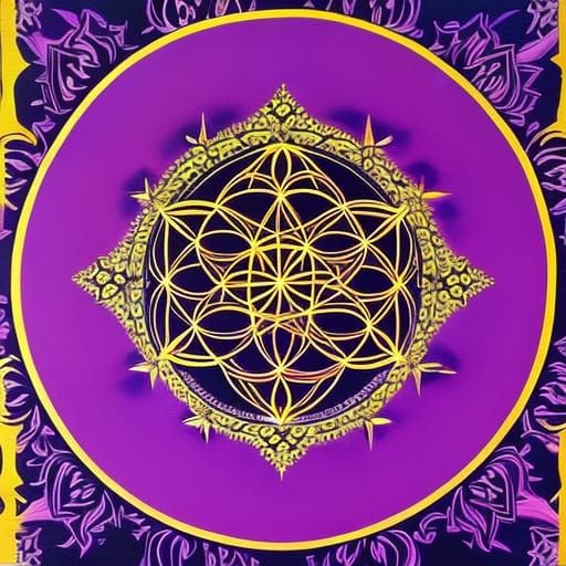 Neon Graffiti: Mother, Child, and Flower of Life