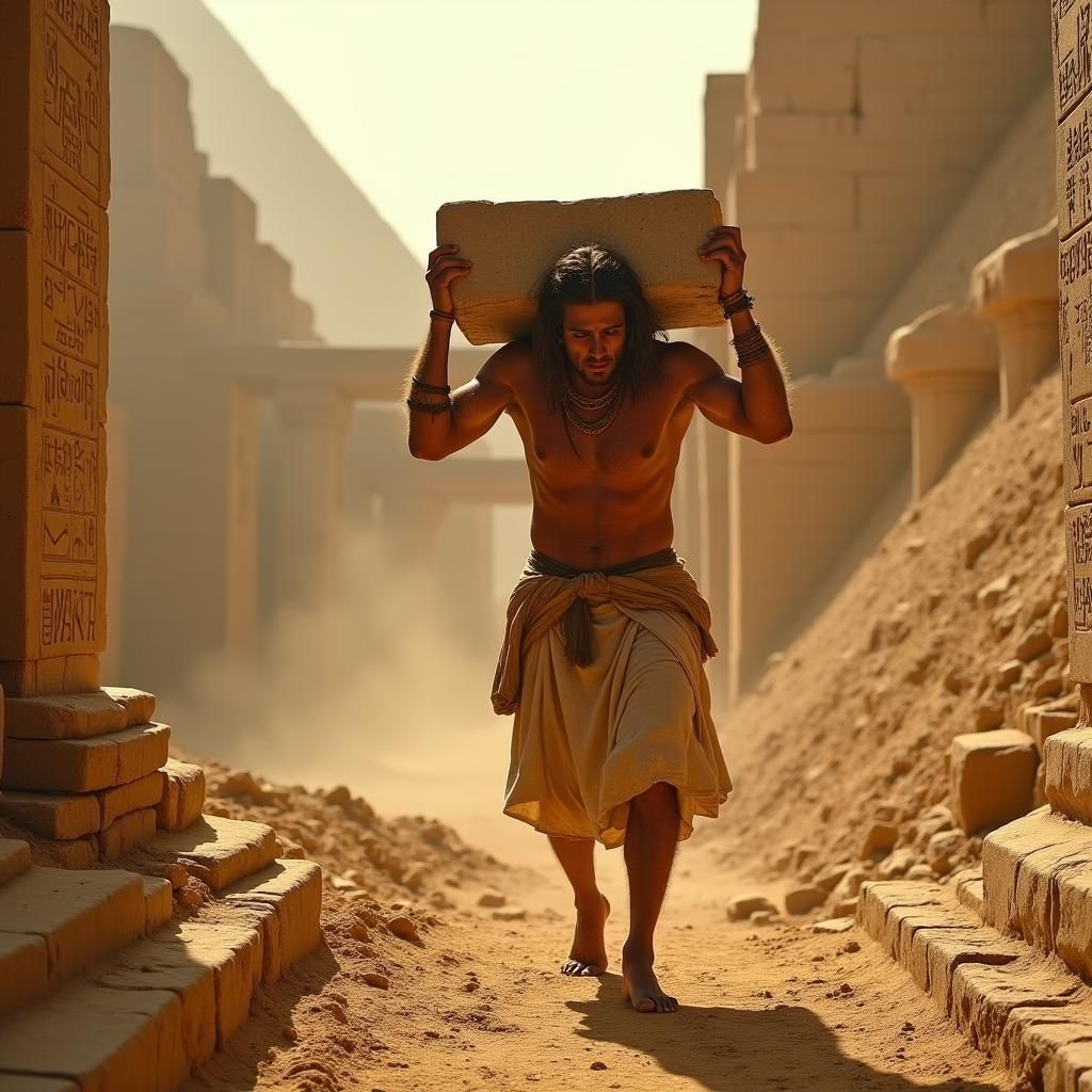 Pyramid Construction: Ancient Egypt in Photorealistic Style