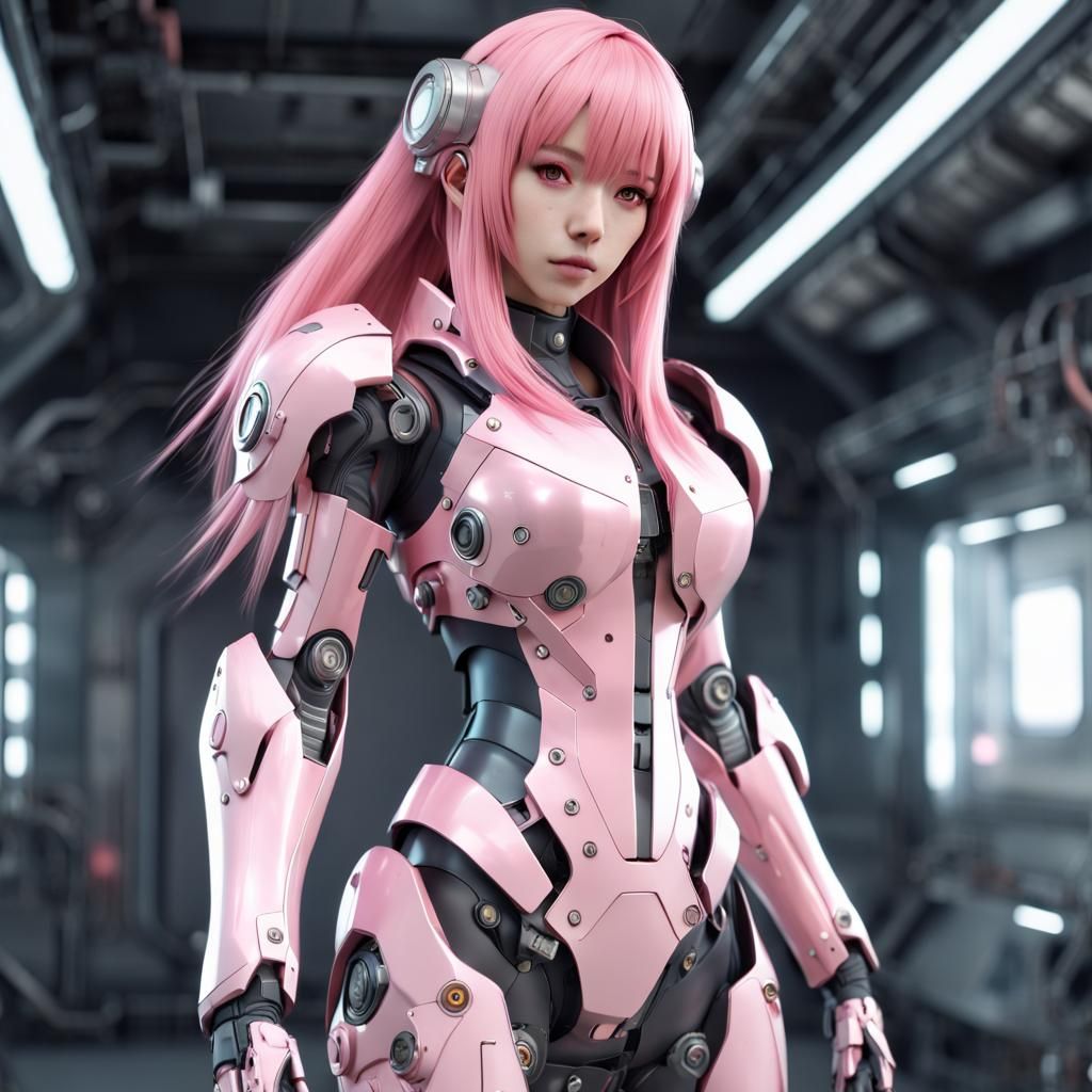 Anime Girl in Futuristic Combat Suit