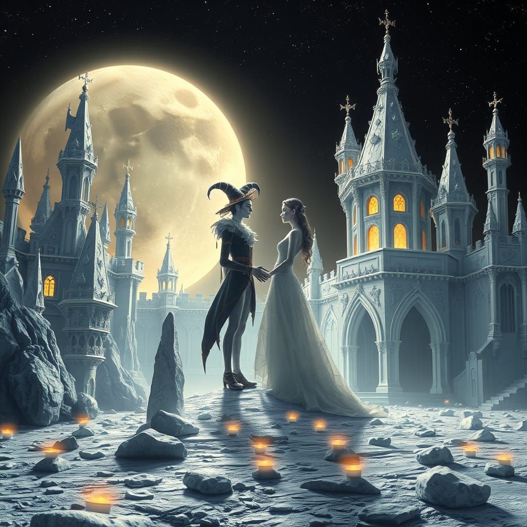 Moonlit Castle of Wonders in Dreamlike Surrealism