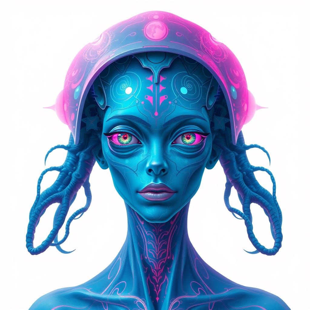 Neuroplastic Synesthesia Alien Portrait Scifi.