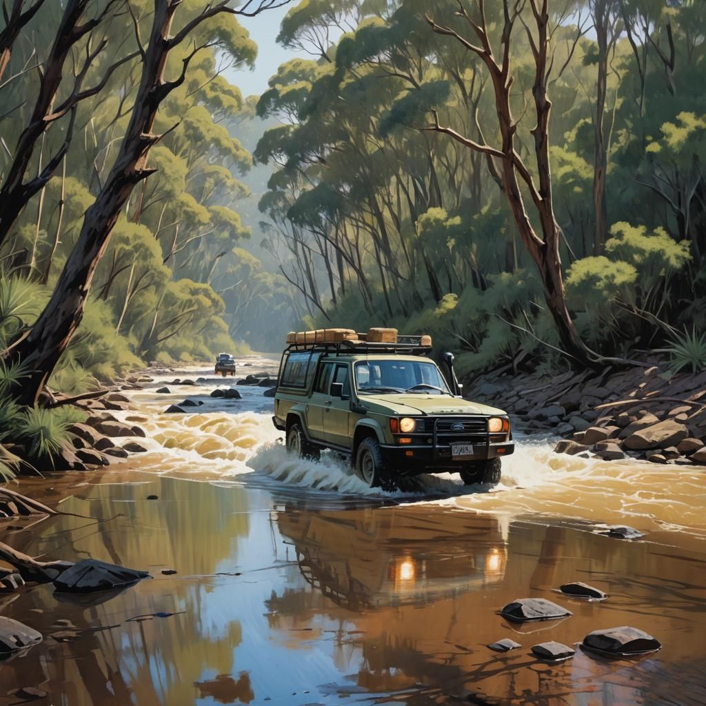 Australian Outback Adventure: 4x4 River Crossing