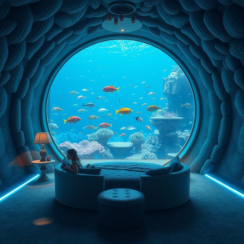 Underwater Bubble Hotel Room with Coral View