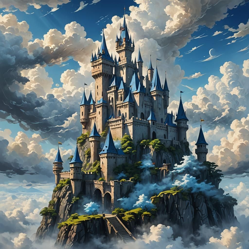 Castle in the Clouds as Detailed Matte Painting
