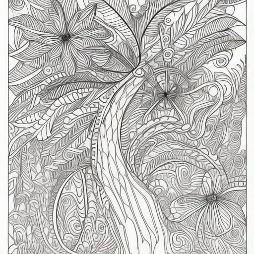 Coloring Book Pages: Detailed Line Art Designs