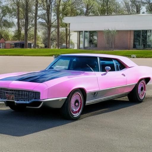 Angular Concept Car with Pink Cross Design