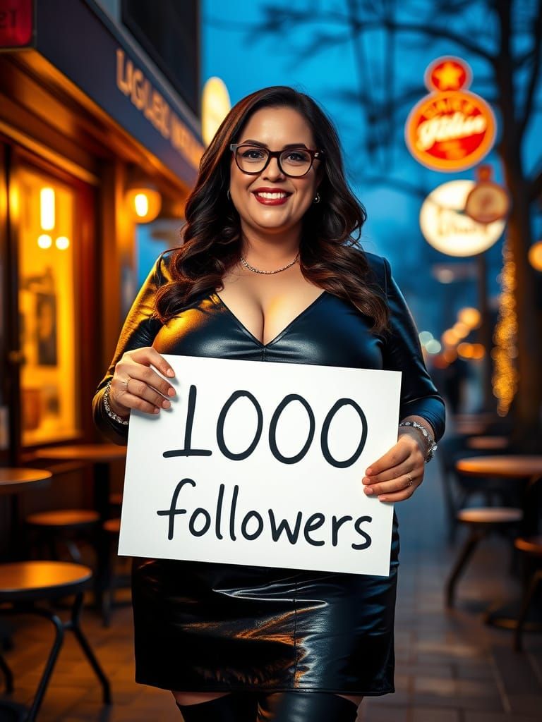 Sultry Woman Celebrates 1000 Followers in the Glowing Light ...