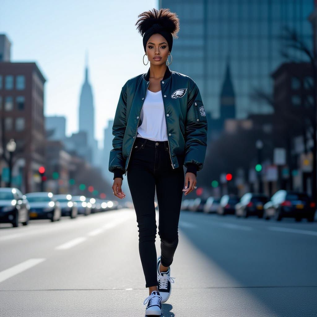 Egyptian Princess in Divided City Landscape