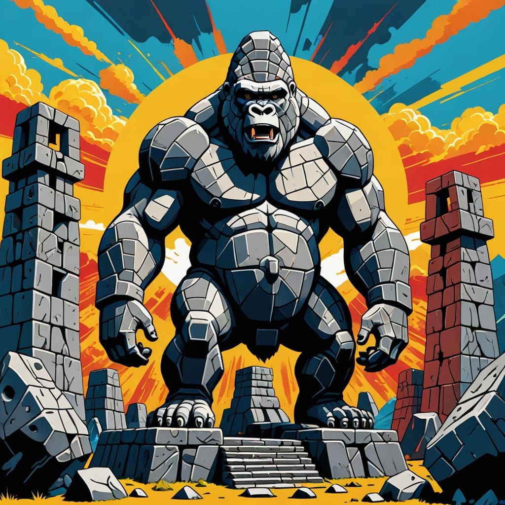 Ancient Ruins Destroyed by a Vengeful Stone Gorilla Golem