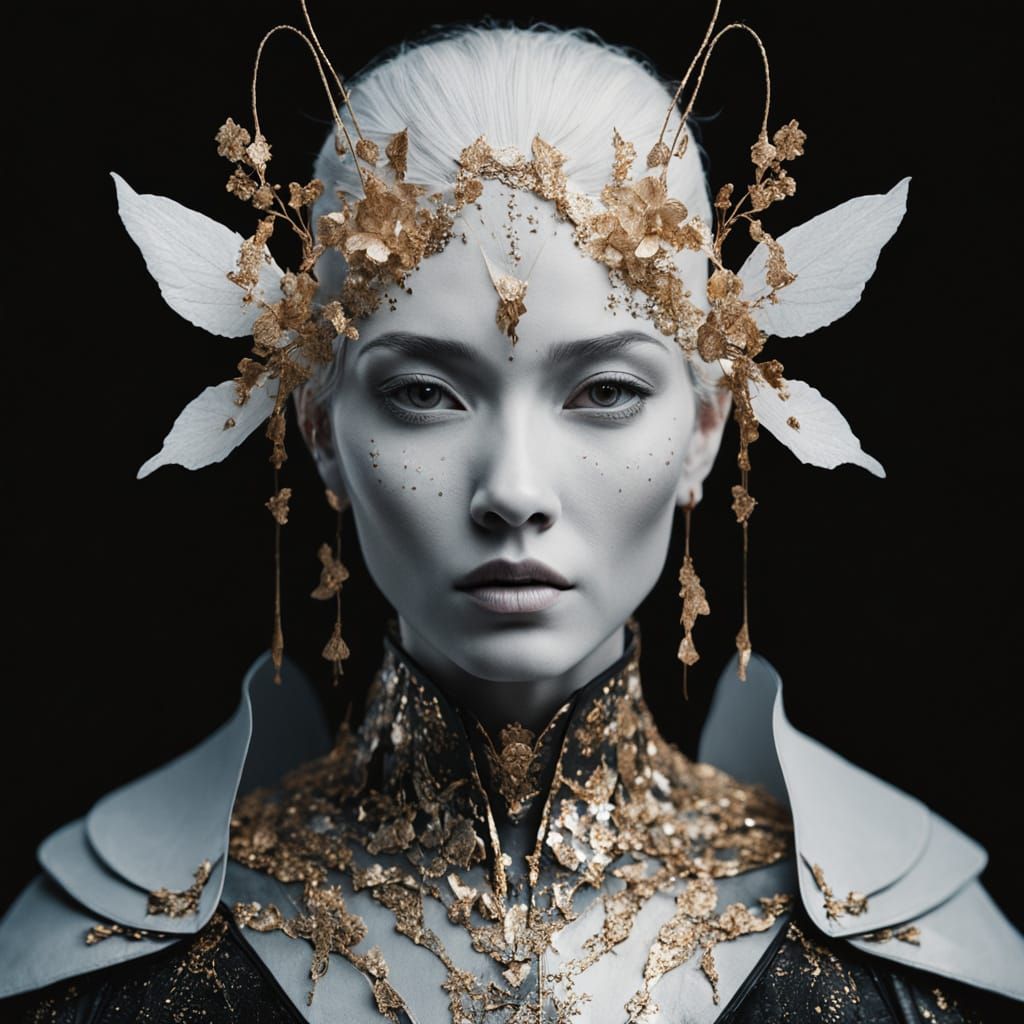 Retro Futuristic Daguerreotype Portrait in Neon Noir