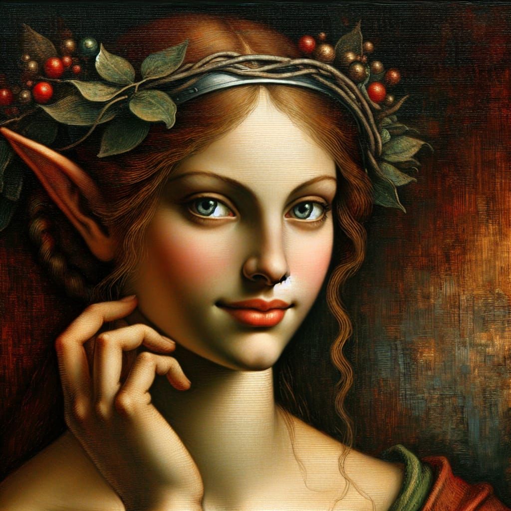 Elven Woman Portrait in Renaissance Style