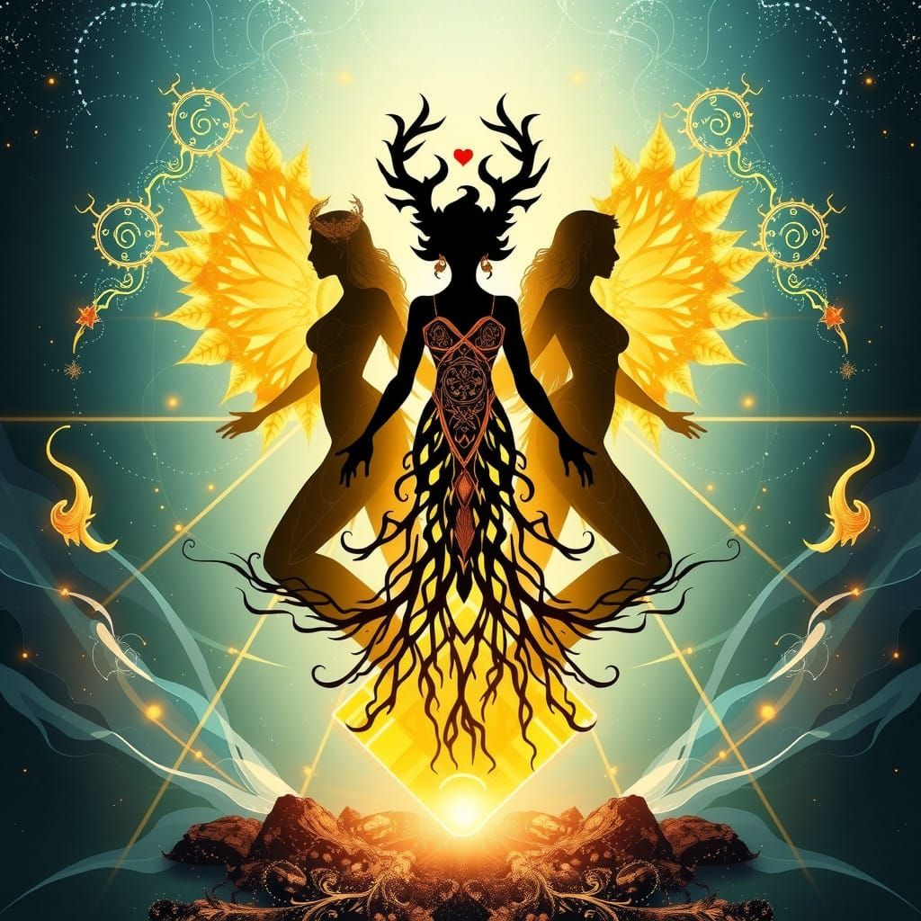 Guardian Triad Harmonize the Bloom in Celestial Radiance