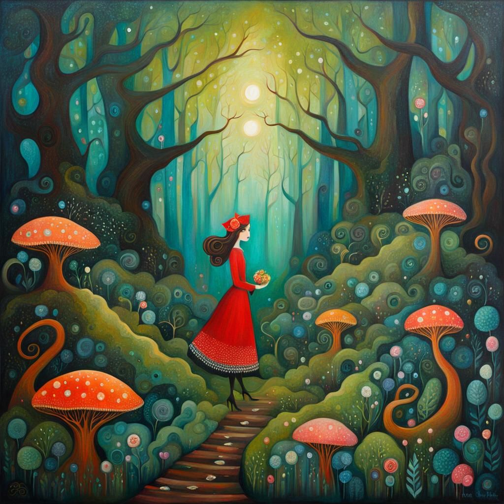 Eldritch Forest Painting with Fantasy Elements