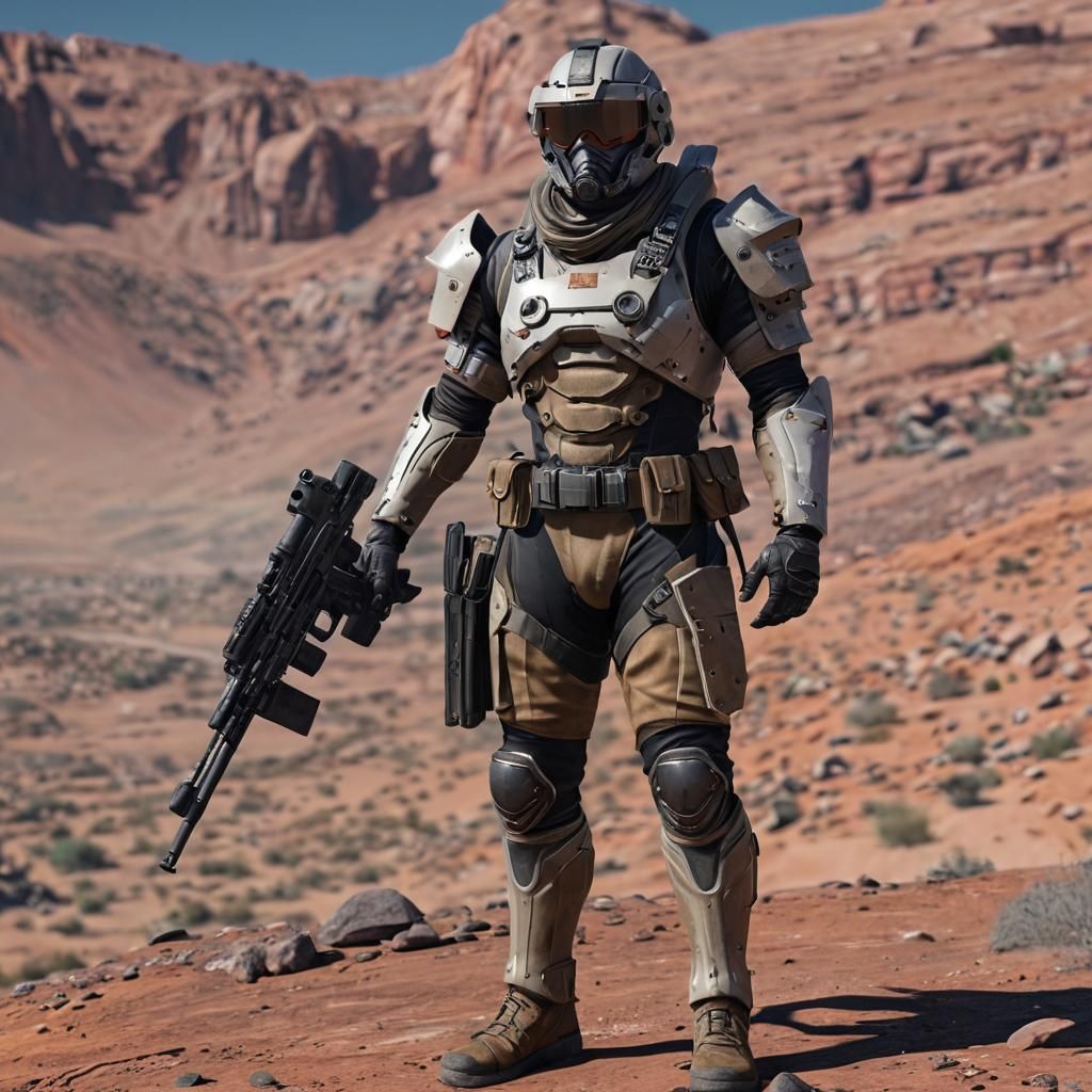 Futuristic Rebel Soldier in Sci-Fi Armor