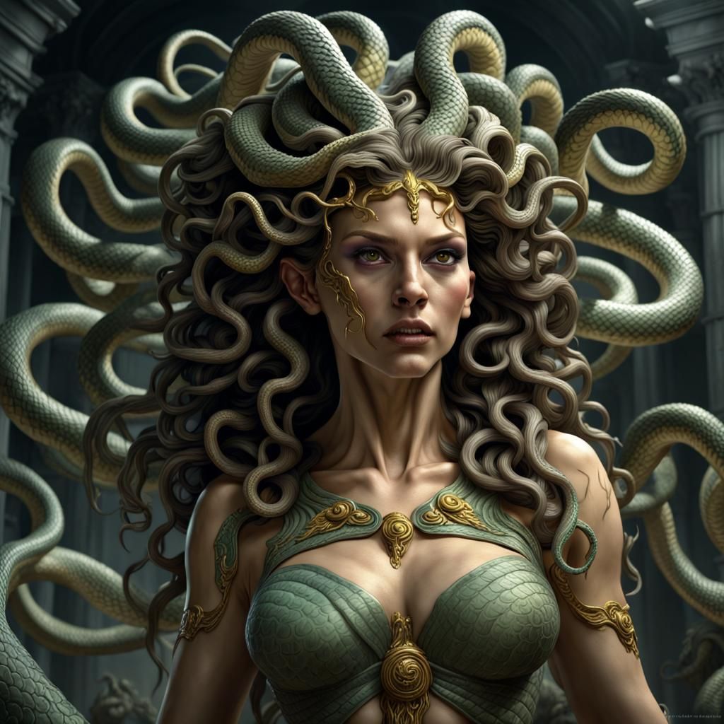 Medusa Gorgon: Dark Fantasy Art in 8K Resolution