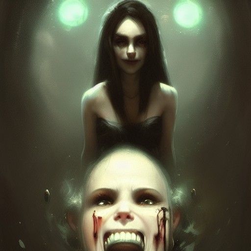 Sinister Jewel-toned Figure with Burning Eyes