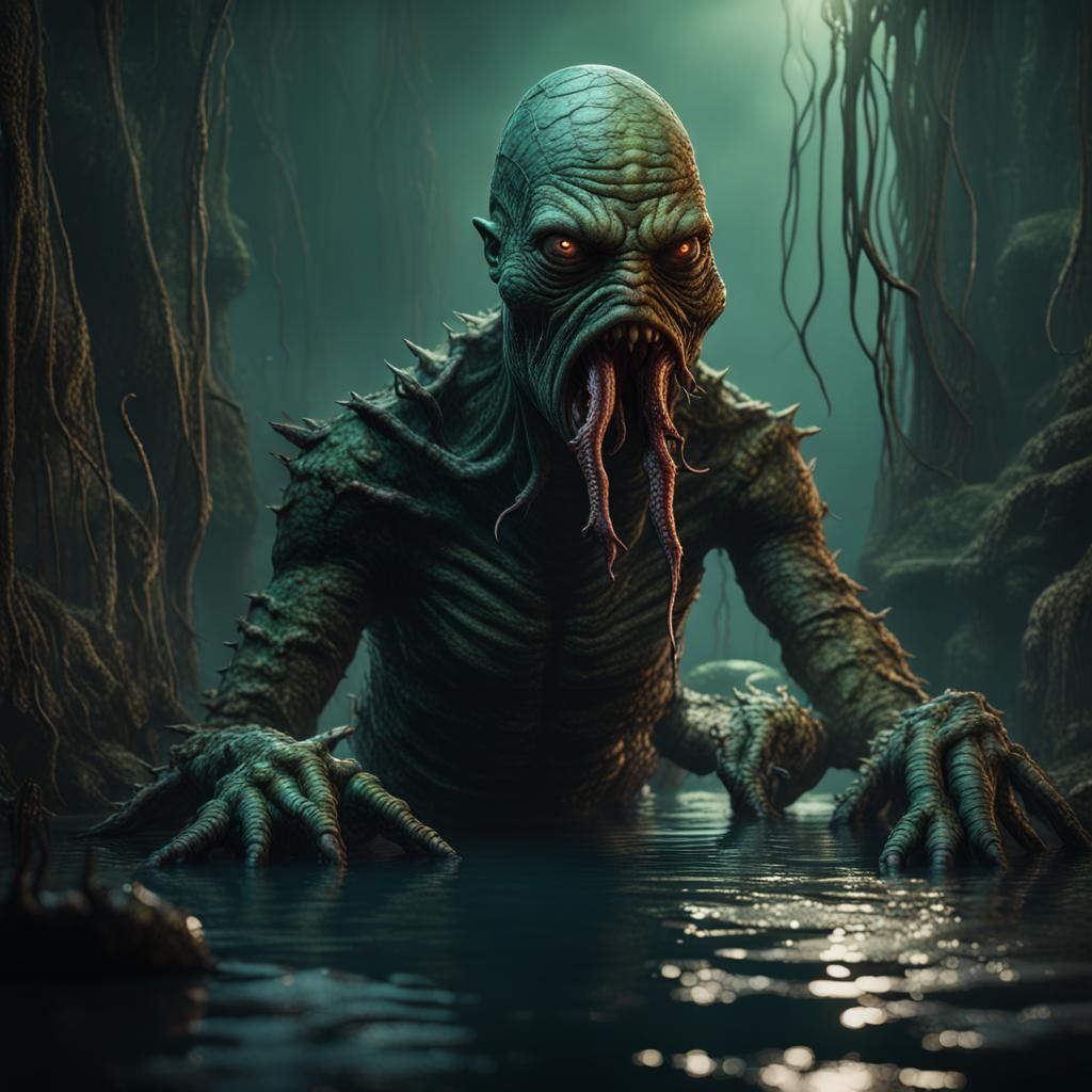 Eldritch Creature from the Black Lagoon: Detailed Matte Pain...