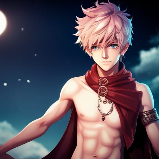 Attractive Anime Boy in Detailed Matte Painting