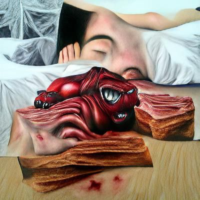 Hyperrealistic Sleep Paralysis Monster in Surreal Style