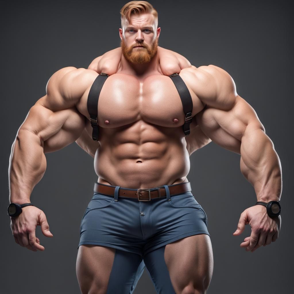 Ginger Bodybuilder with Massive Physique: Photorealistic Ima...