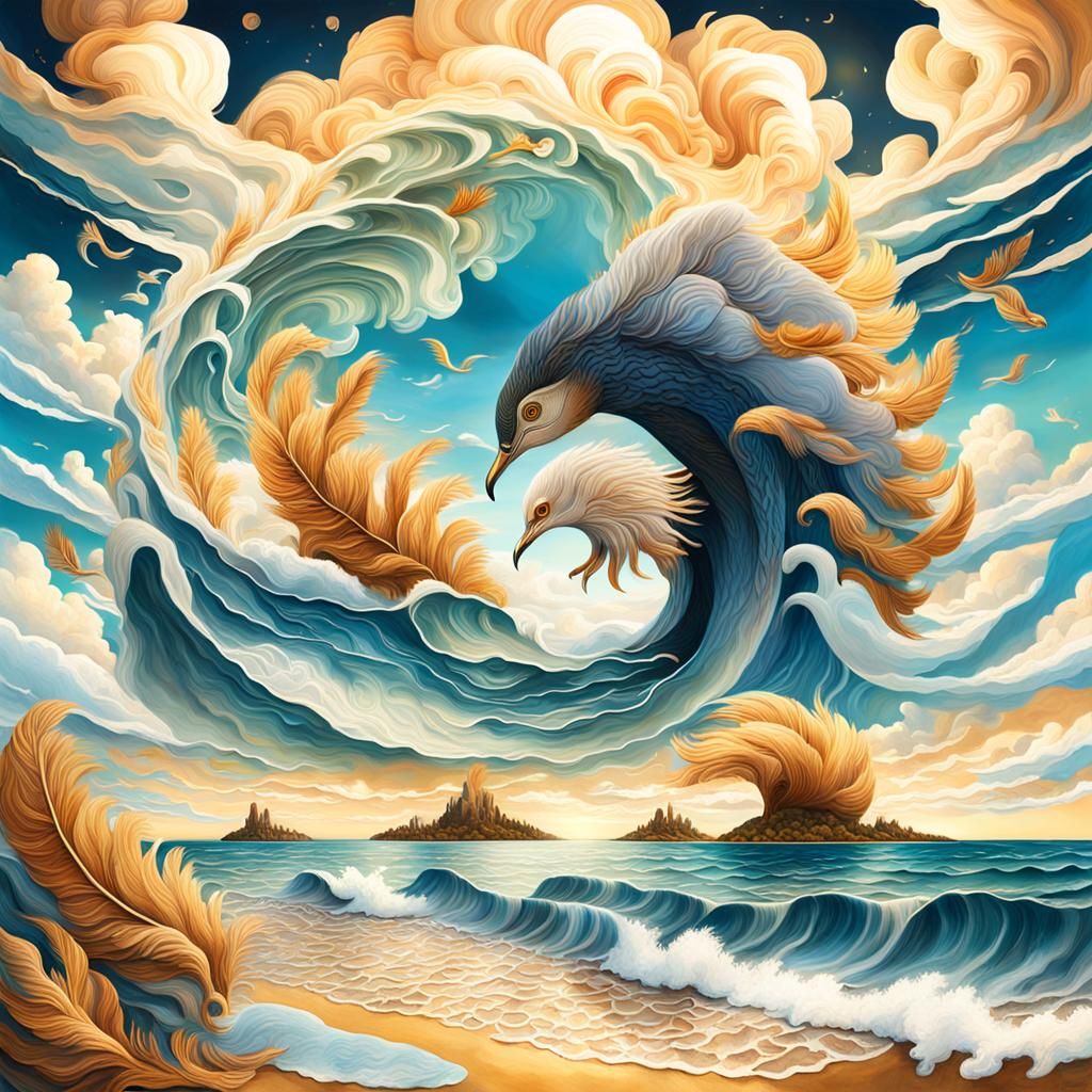 Surreal Merged Animals in Ethereal Landscape