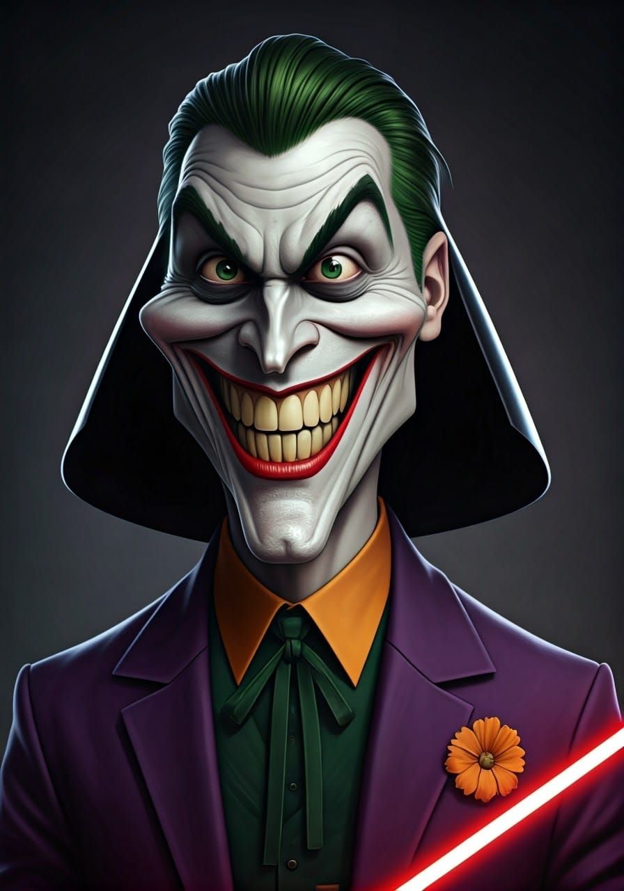 Darth Vader as Joker Caricature