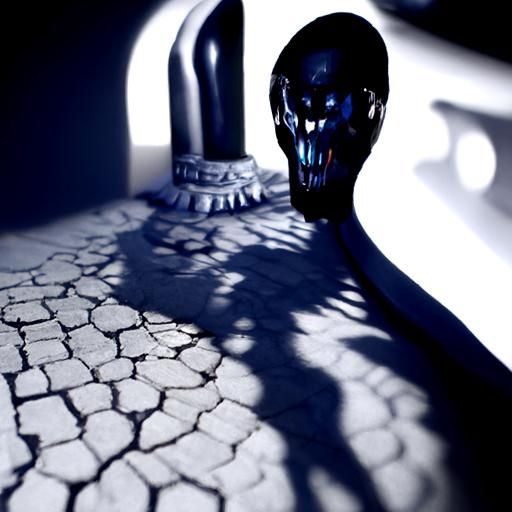 Scary Bone Monster in a Dark Night, 3D Render