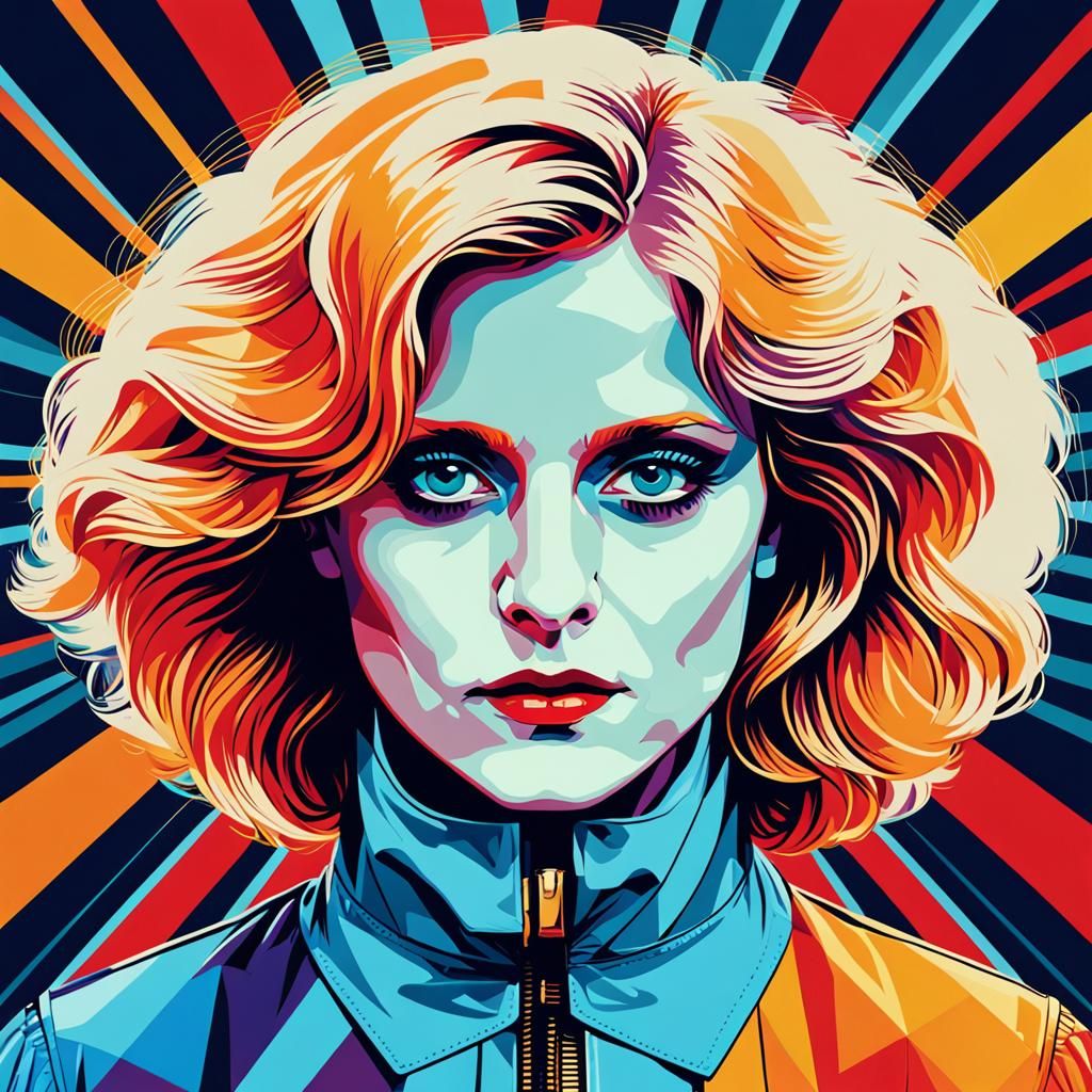 Pop Art Portrait in Geometric Bauhaus Style