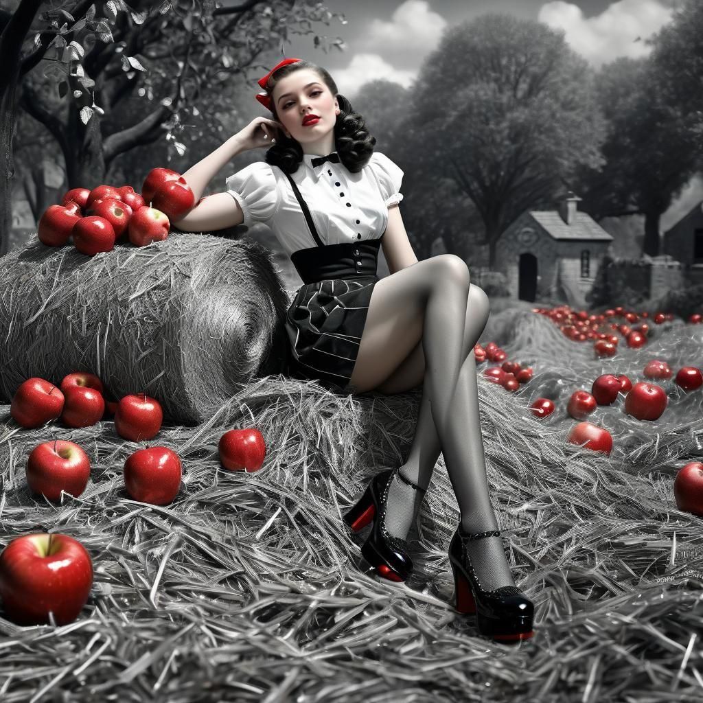 Gothic Boot Magic Shop with Dorothy, Selective Color Art