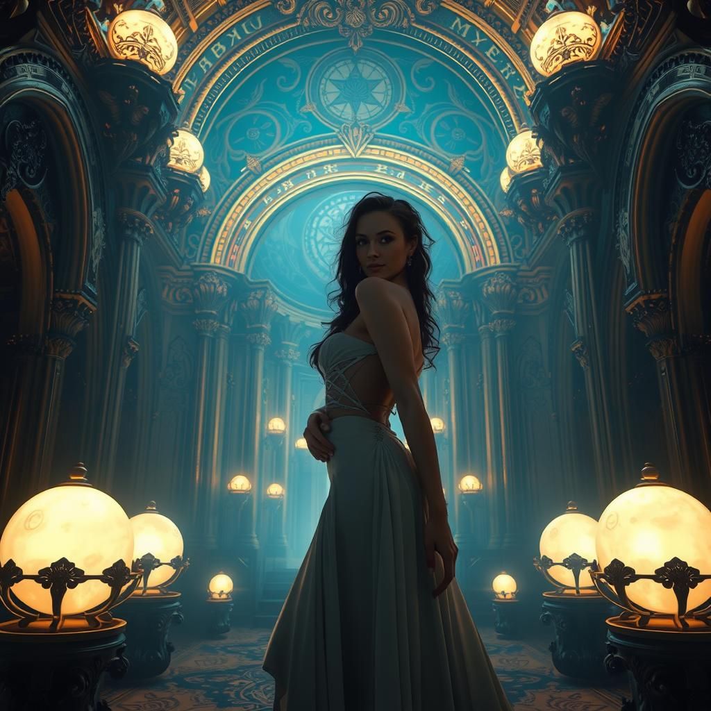 Mystical Chamber Portrait in Fantasy Concept Art Style