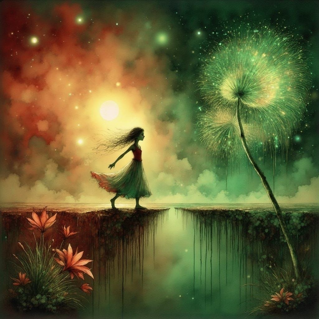 Abstract Surreal Portrait of Inner Conflict as Digital Art