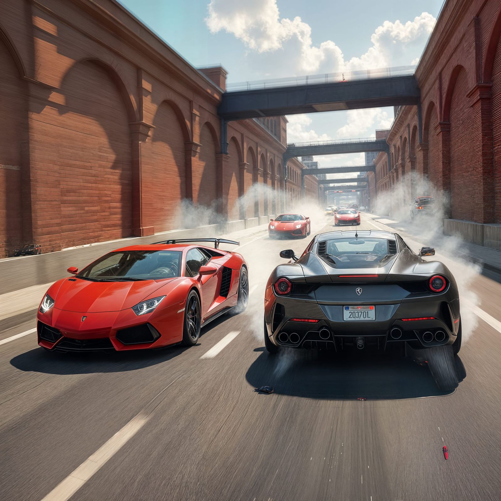 Lamborghini Drifting in a High-Speed Chase