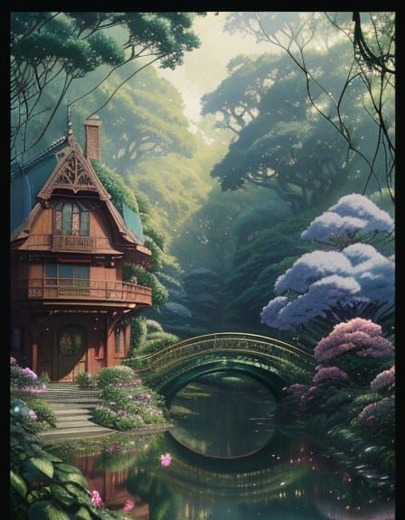 Betty Boop Embodied in Art Nouveau Dreamscape