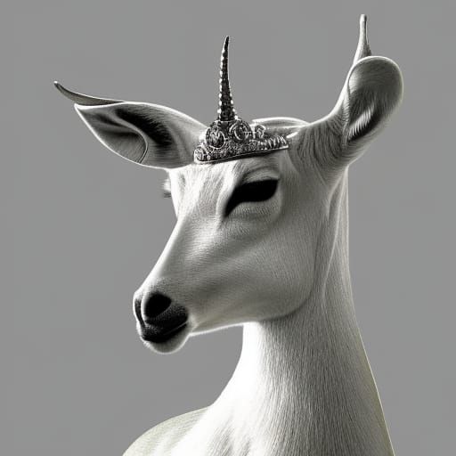 Gazelle with Diamond Crown: Hyperdetailed Portrait
