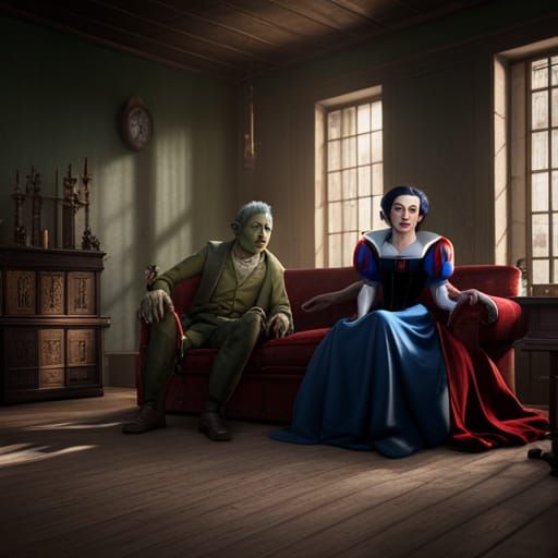 Snow White and Frankenstein: Detailed Matte Painting