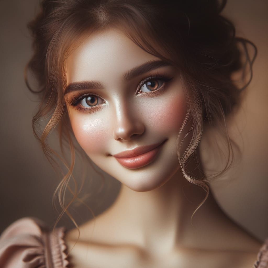 Romantic Portrait of a Beautiful Person With Gentle Smile