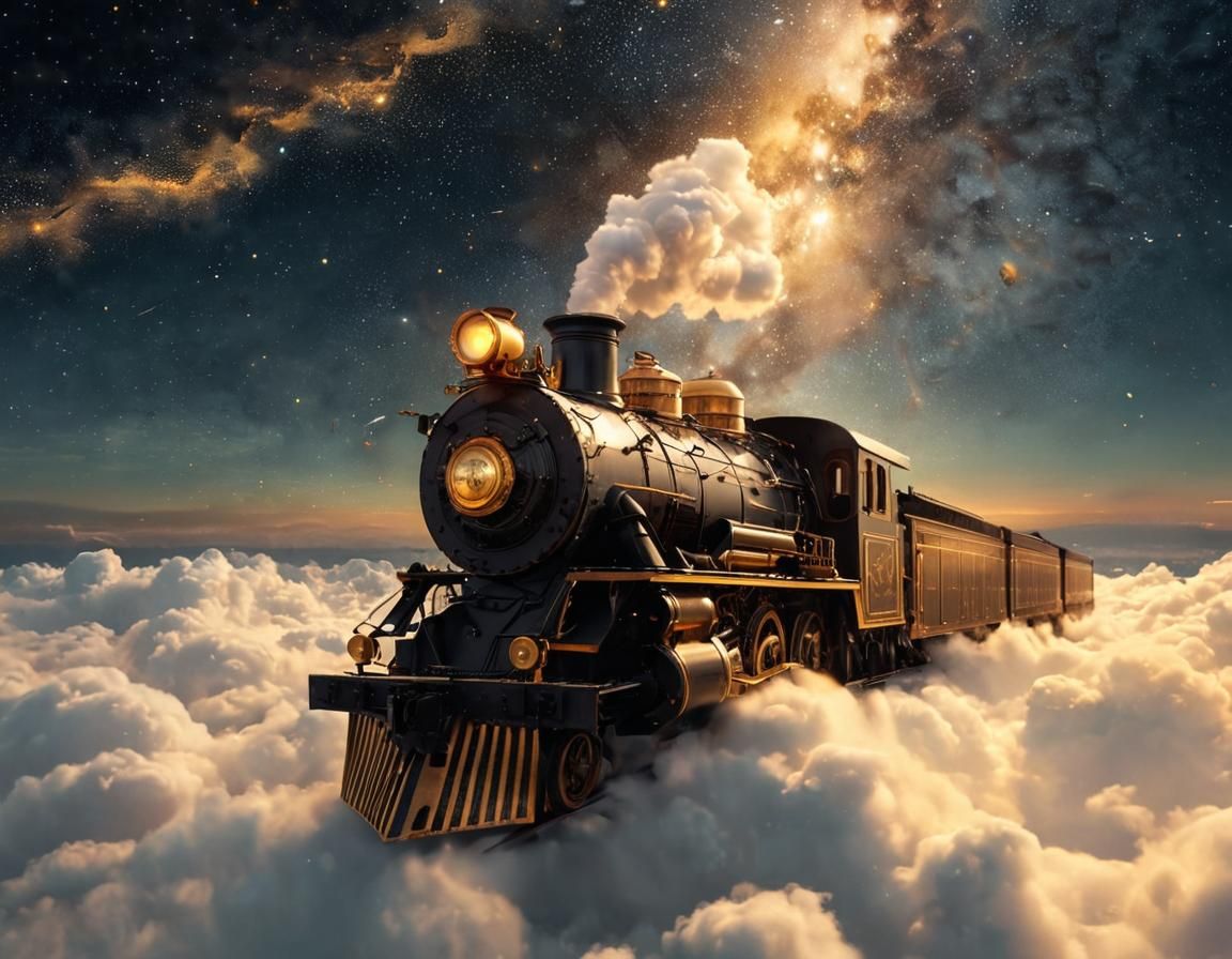 Ethereal Locomotive Conquers the Celestial Skies