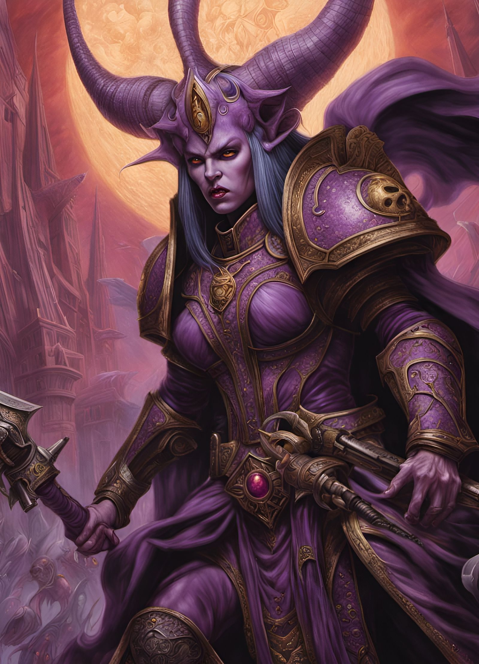 Slaanesh Descends: A Warhammer 40K Colored Pencil Drawing