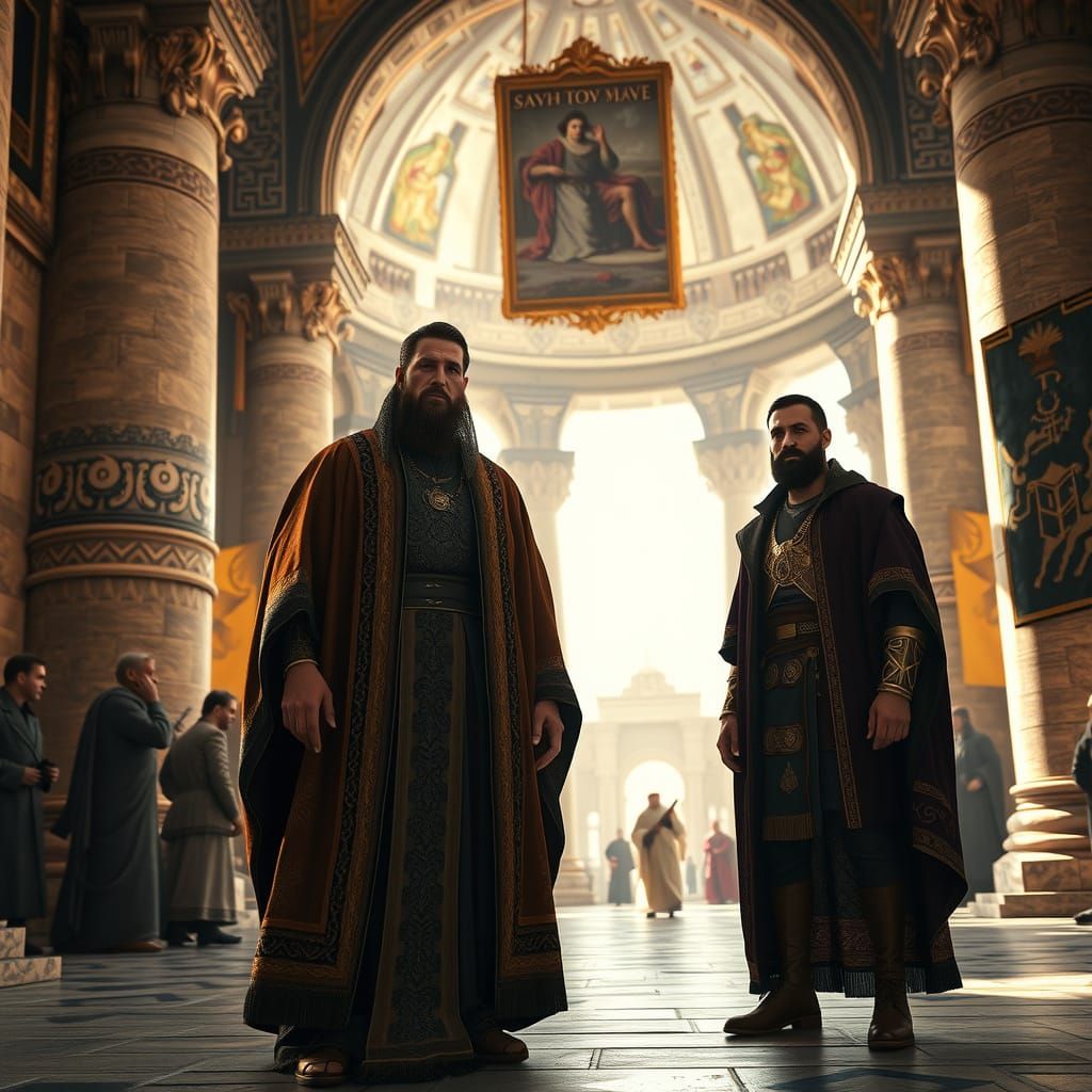 King David and Jonathan in Jerusalem Temple