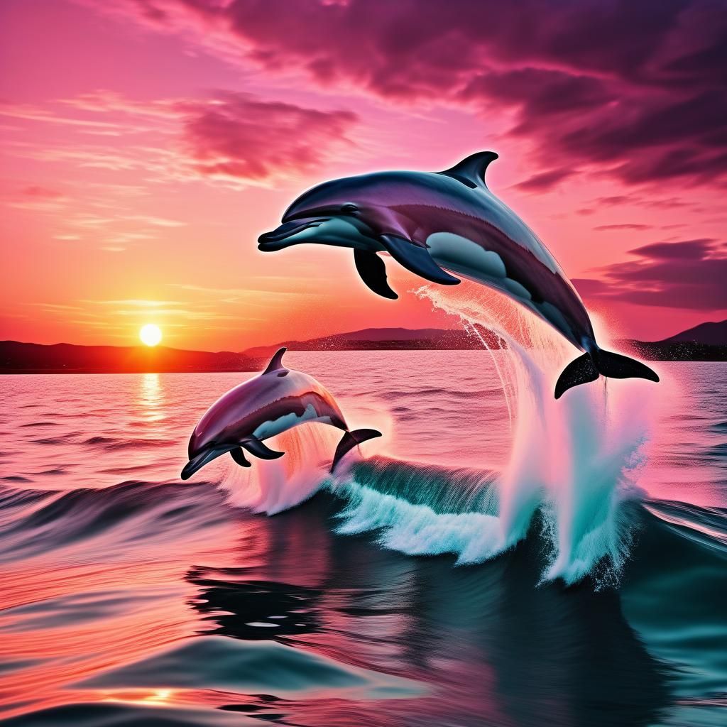 dolphins jumping