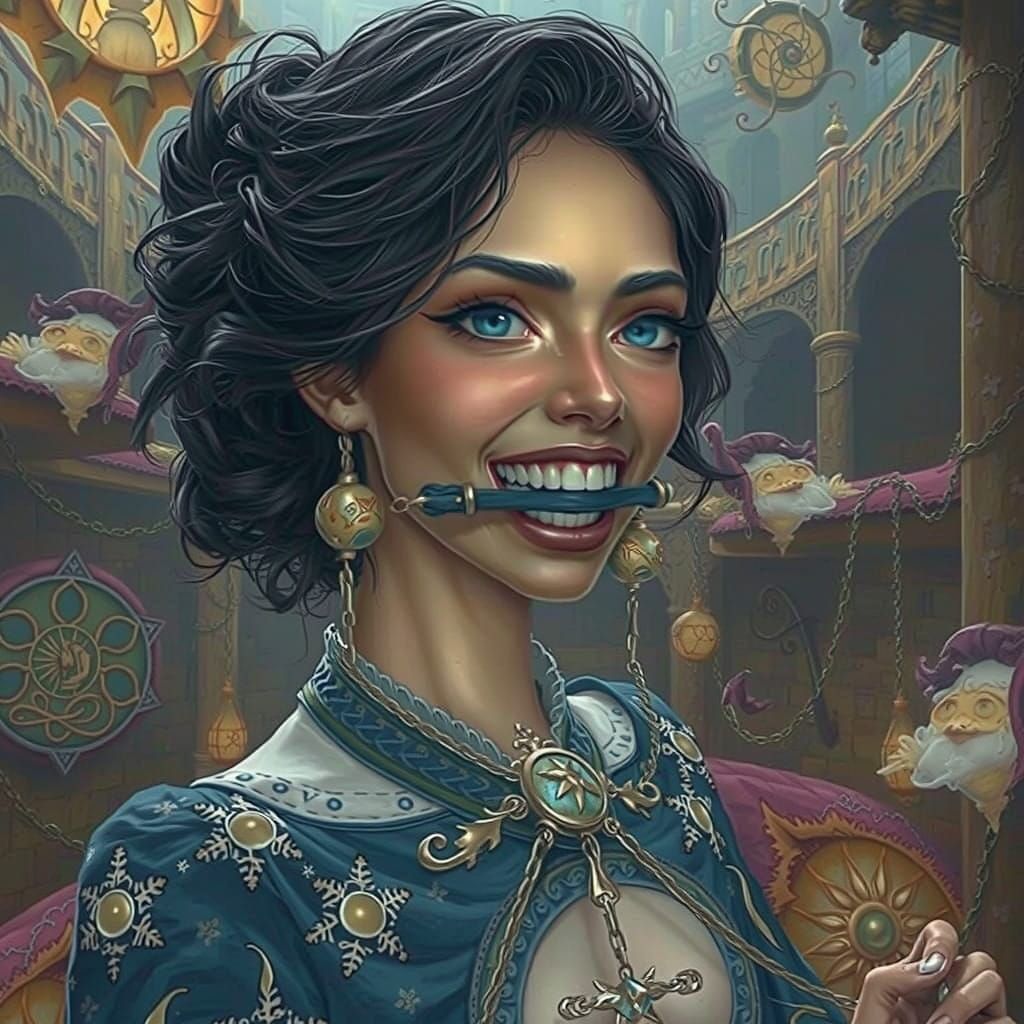 Mystical Figure Trapped in Ancient Ruin