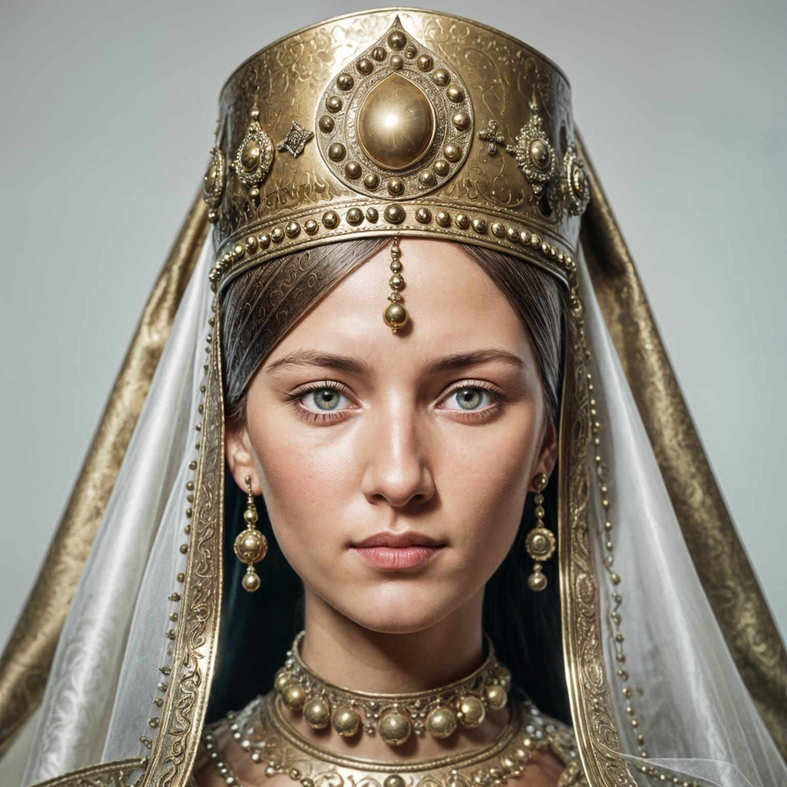 Tsarina with Kokoshnik and Brass Sarafan