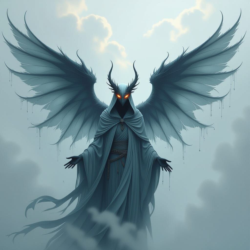 Ethereal Moth Dragons with Wings of Fog, Digital Art