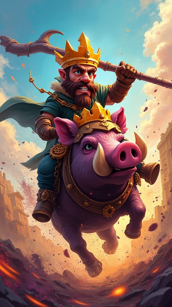 Hog Rider in Holy Attire Rides into Epic Battle