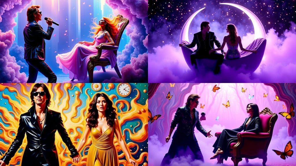 Rockstar Serenade in a Dreamlike Landscape