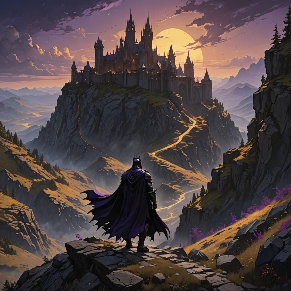 Dark Knight on Mountain: Fantasy Concept Art