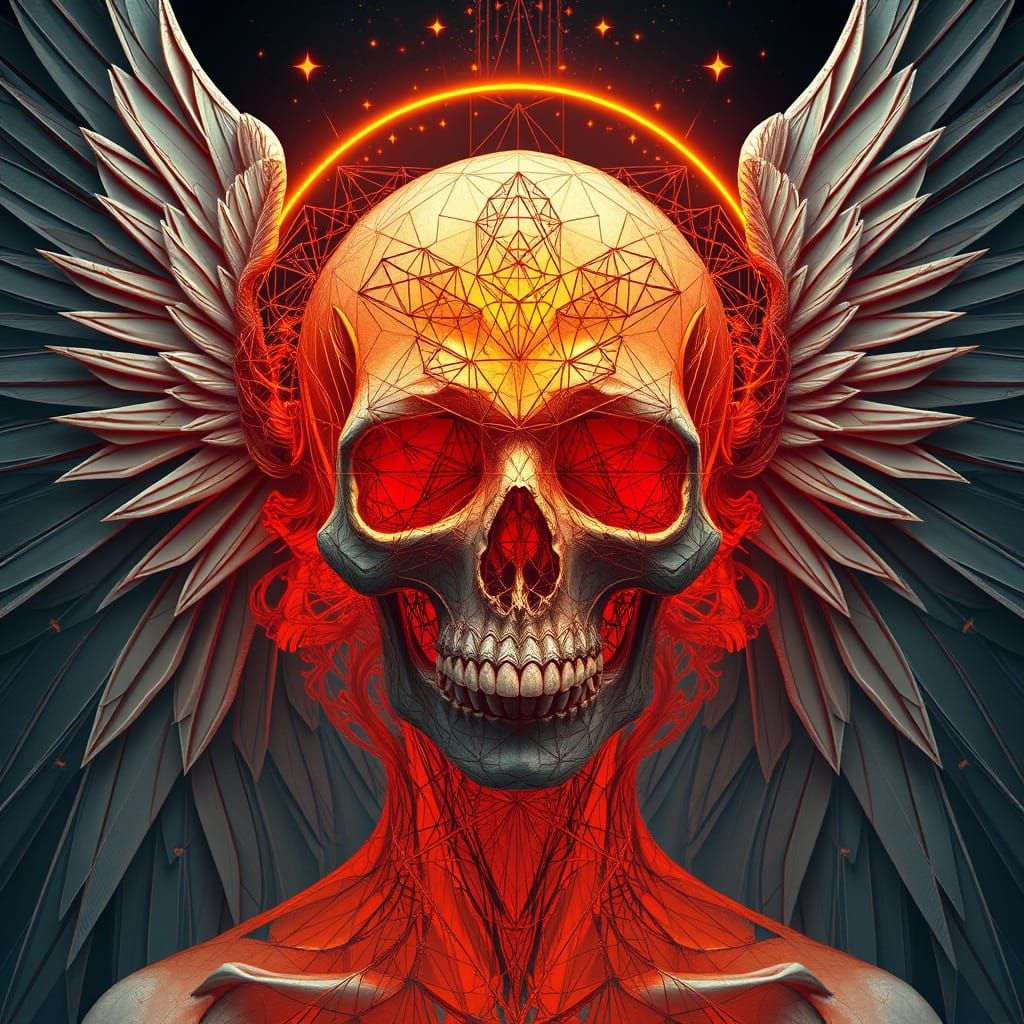 Angel of Death: Fractal Geometry in Ember Palette