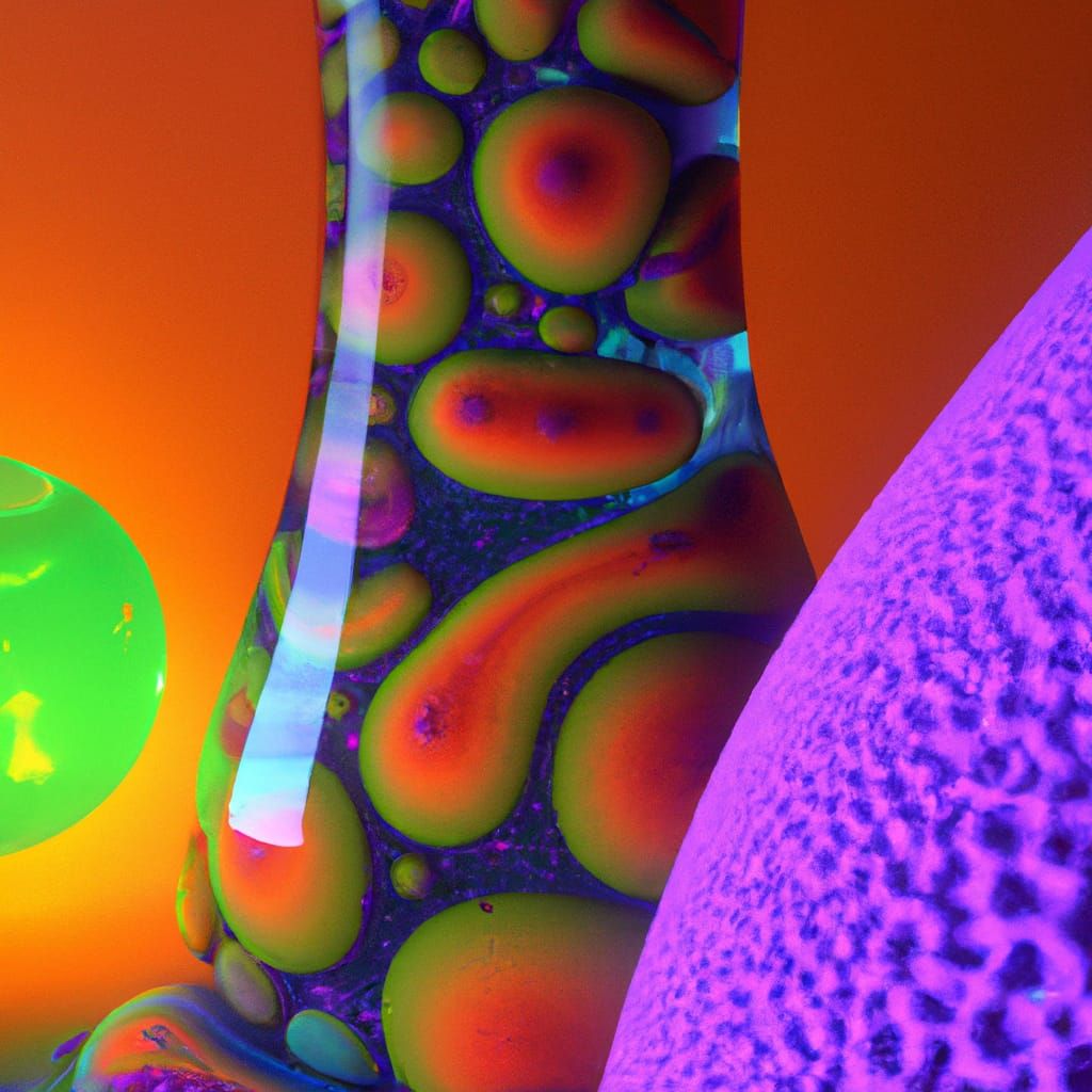 Vibrant Lava Lamp in a Whimsical Spiral Composition