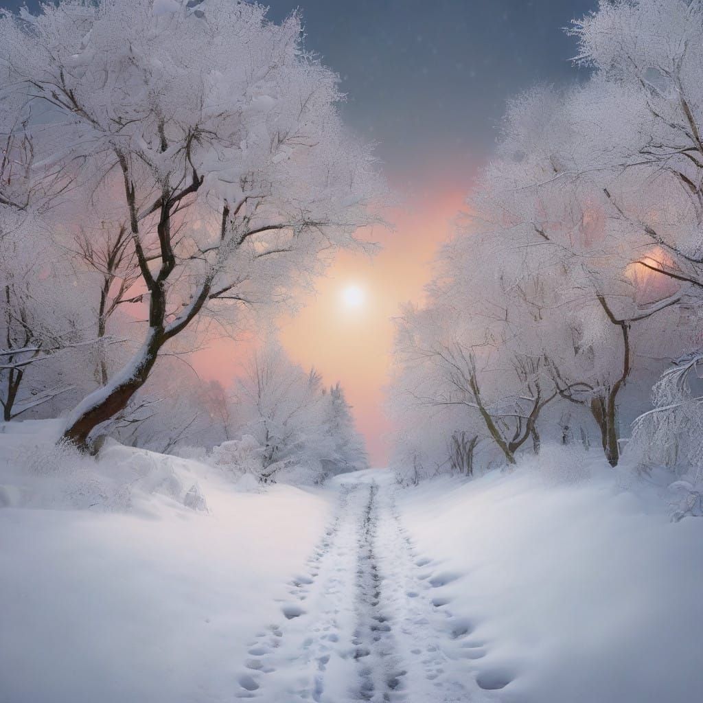 Majestic Winter Wonderland in Hyperrealistic Detail