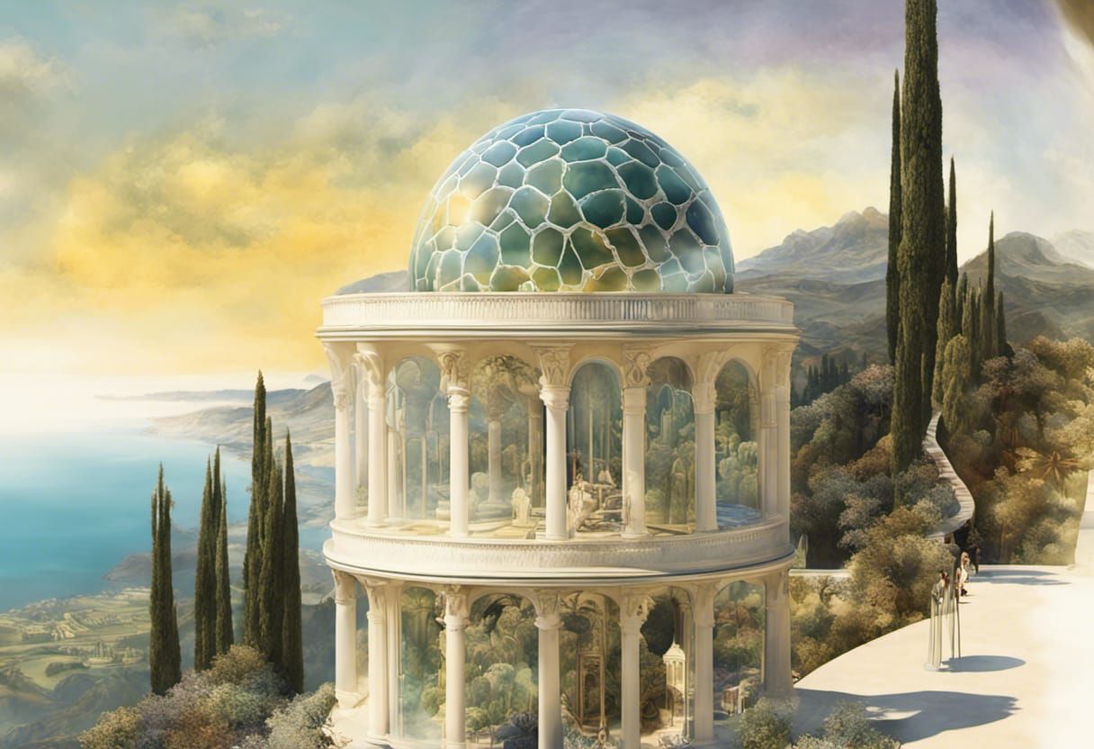 Mystical Glass Sphere: Bahai Garden by Dalí